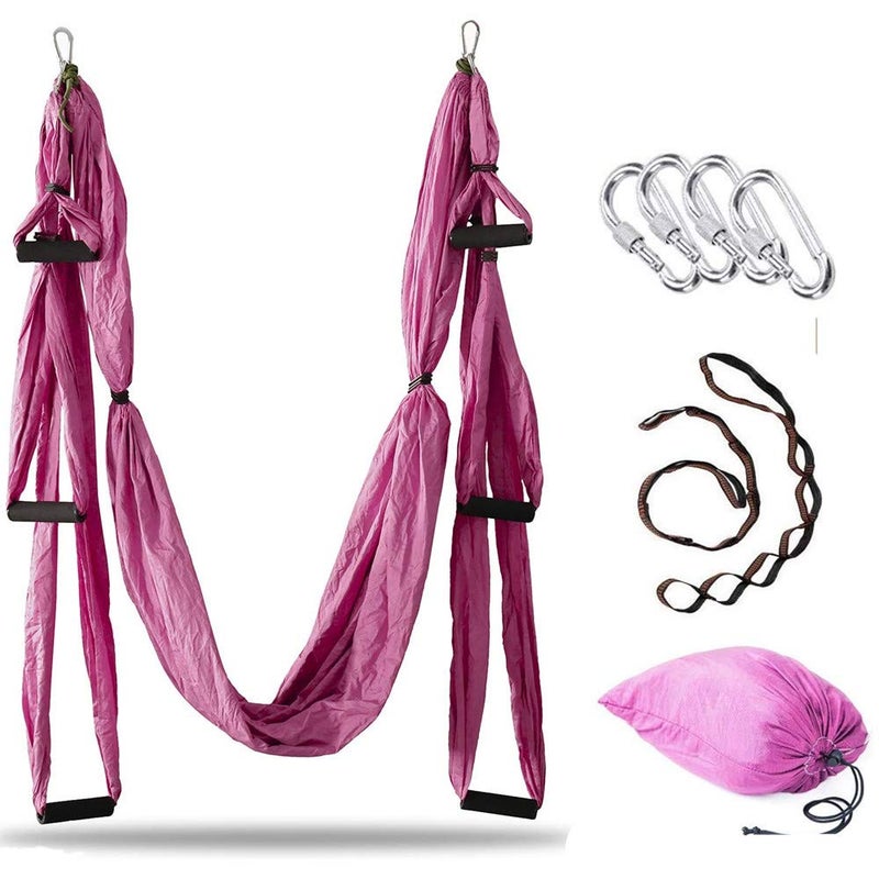 Ovyuzhen Aerial Yoga Hammock,Ultra Strong Yoga Swings Set Trapeze Extension,Antigravity Ceiling Hanging Sling Inversion Exercises - Image 1